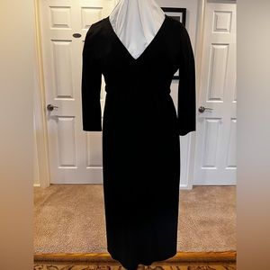 Ann Taylor Loft empire waist black knit knee-length dress.